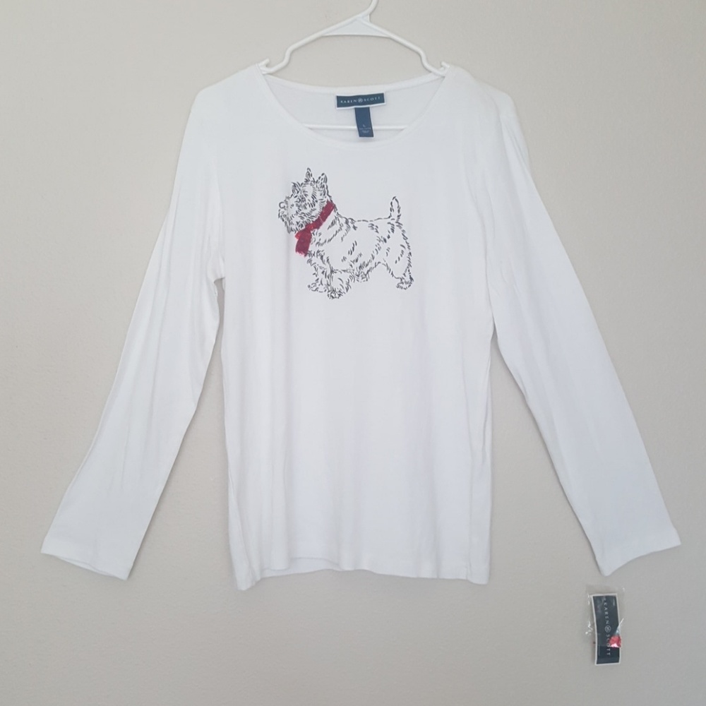 KAREN SCOTT SIZE: L BRIGHT WHITE